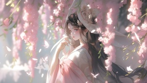 4k 桃花少女