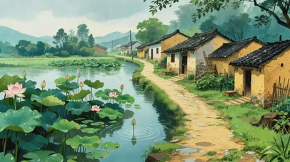 水乡荷韵 雨声