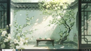 花落庭院
