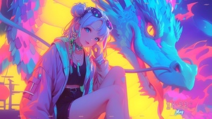 彩虹赛博少女