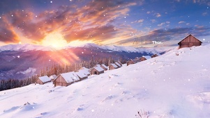 治愈冬季夕阳