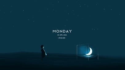 守着月亮的小女孩