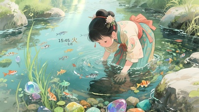 青衫烟雨古风女孩