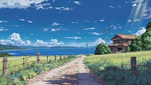 乡下小路木屋