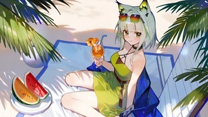 海边泳装少女-凯尔希