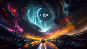 4K赛博朋克科幻城市飞车