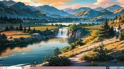 小溪瀑布主题壁纸