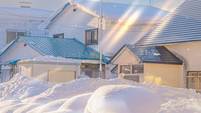 唯美冬日雪域房屋