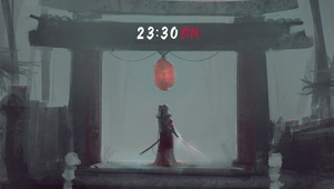 神社下的红色剑客