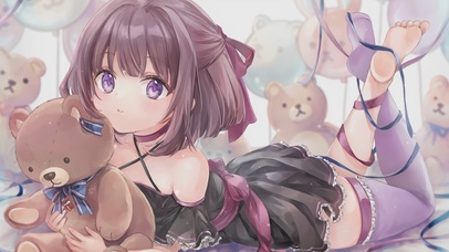 可爱美少女与泰迪熊