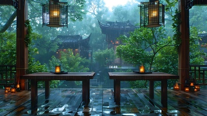 护眼治愈雨景