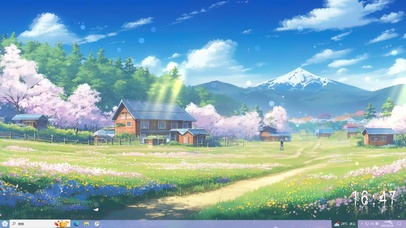 草地樱花小屋主题