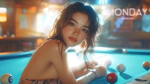 可爱台球妹