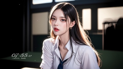 小清新长发女孩