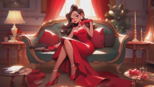 圣诞节卡通美女