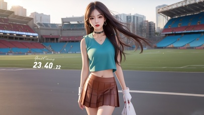 小清新长发女生