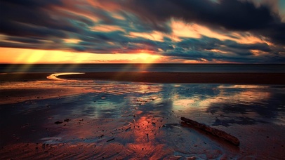 4k海边唯美夕阳