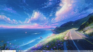 落日漫过海岸线-桌面主题