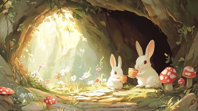 树洞里的小兔子下午茶