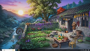 傍晚的乡村菜园