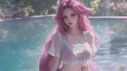 眨眼动态-水中女孩