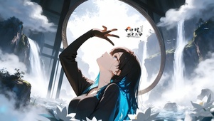 唯美国风池中女孩