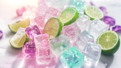 夏日感清凉冰块青柠