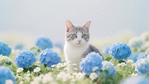 花海中的猫咪
