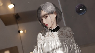 4K清纯白发美女姐姐