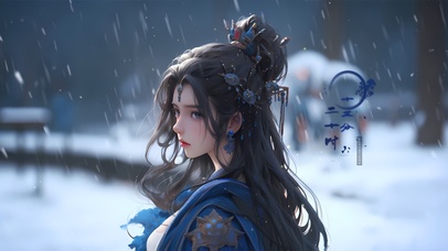  唯美古风治愈长发少女