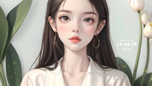 清纯郁金香女孩
