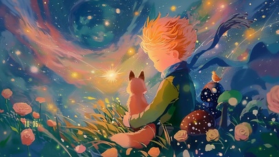 4K 小王子怀抱小狐狸