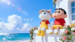 蜡笔小新海滨萌趣