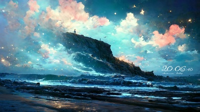 4K唯美治愈梦幻星崖