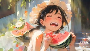 吃瓜女孩