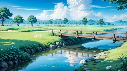 4K唯美治愈田野小桥流水