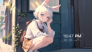 兔耳街边治愈女孩