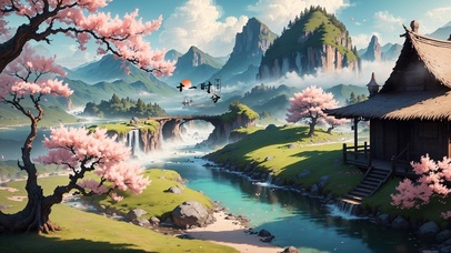 4K唯美治愈梦幻樱花仙境