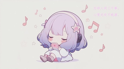 听音乐的小女孩