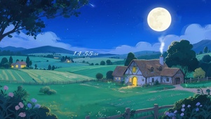 宁静乡村夜晚