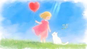 柔和而梦幻般治愈插画	