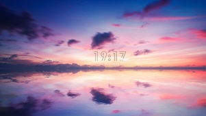 夕阳湖面