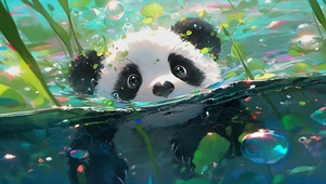 戏水熊猫
