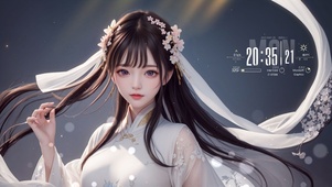 清新白裙美女