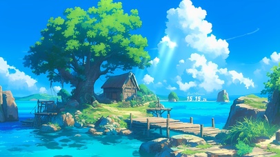 唯美绿色海景木屋