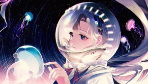 4K 梦幻水母动漫少女宇航员