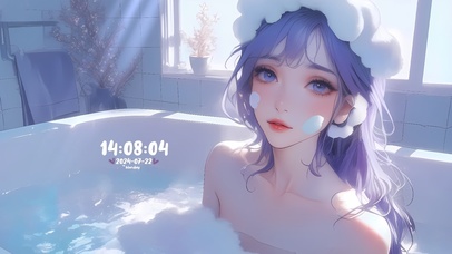 纯欲气质紫发美女