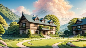 4k可爱草原别墅