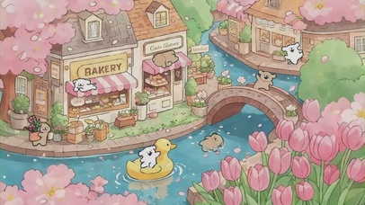 春日花居小狗嬉戏