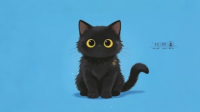 可爱小黑猫